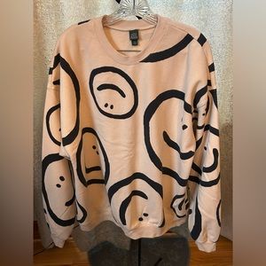 Oversized smile face sweatshirt